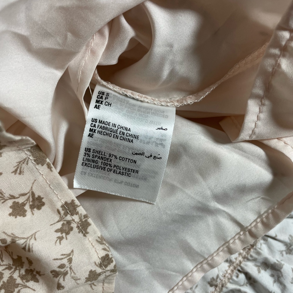 And Now This Smocked Cream Floral Mini Dress with Puff Sleeves– Size Small - Picture 5 of 7